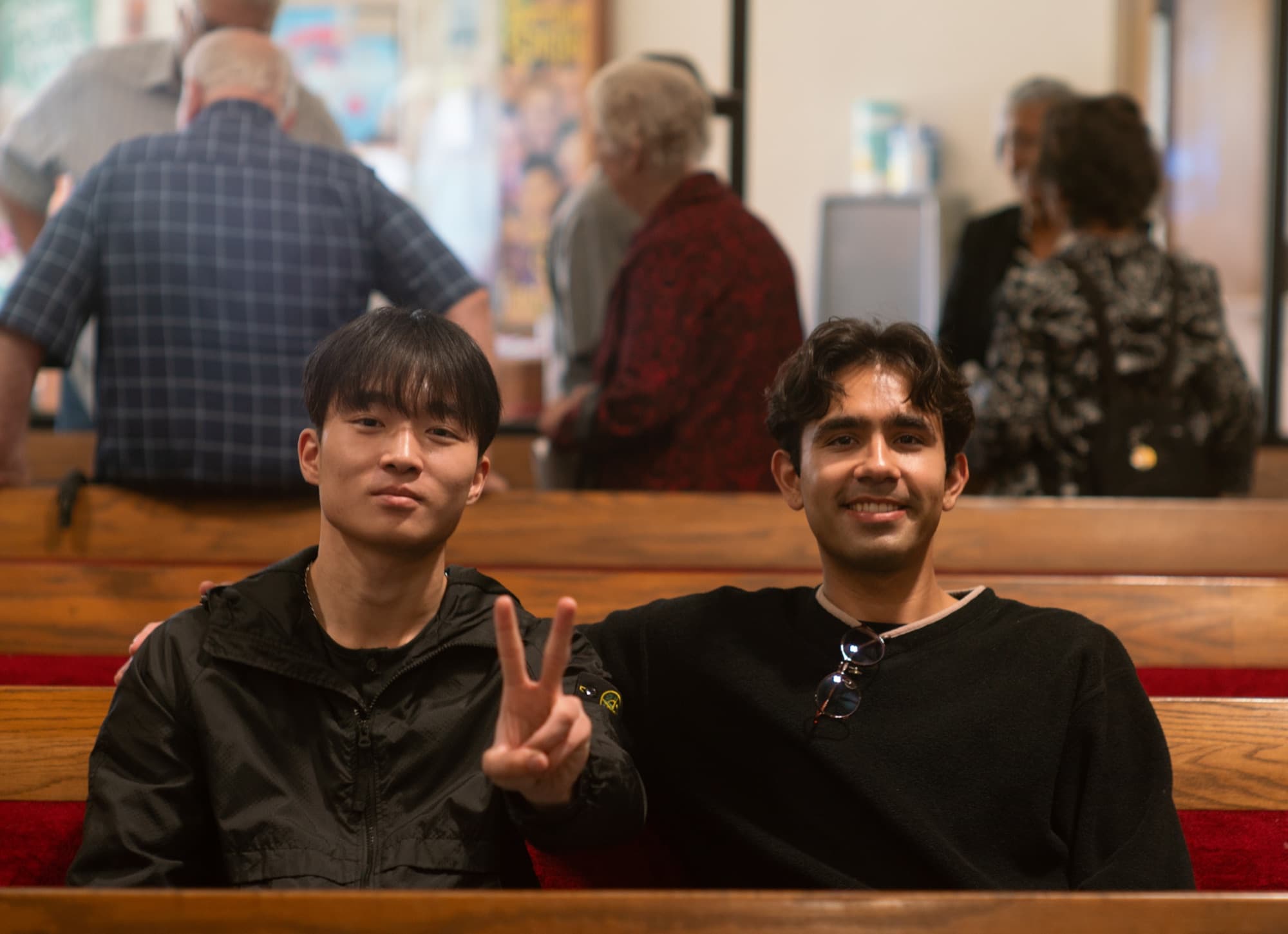 Two friends after the service